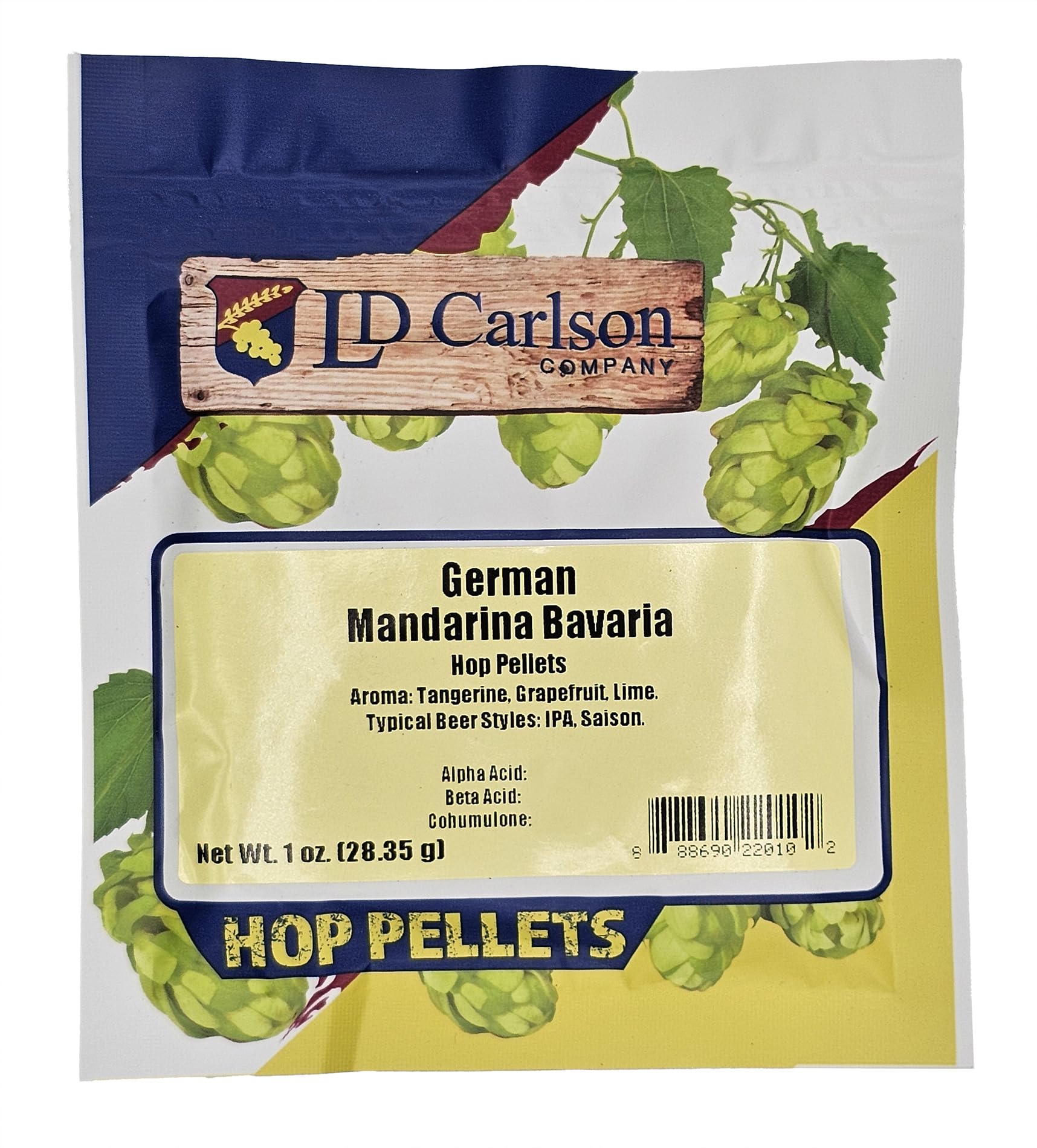 HopUnion Imported Hop Pellets for Home Brew Beer Making (German - Mandarina Bavaria)