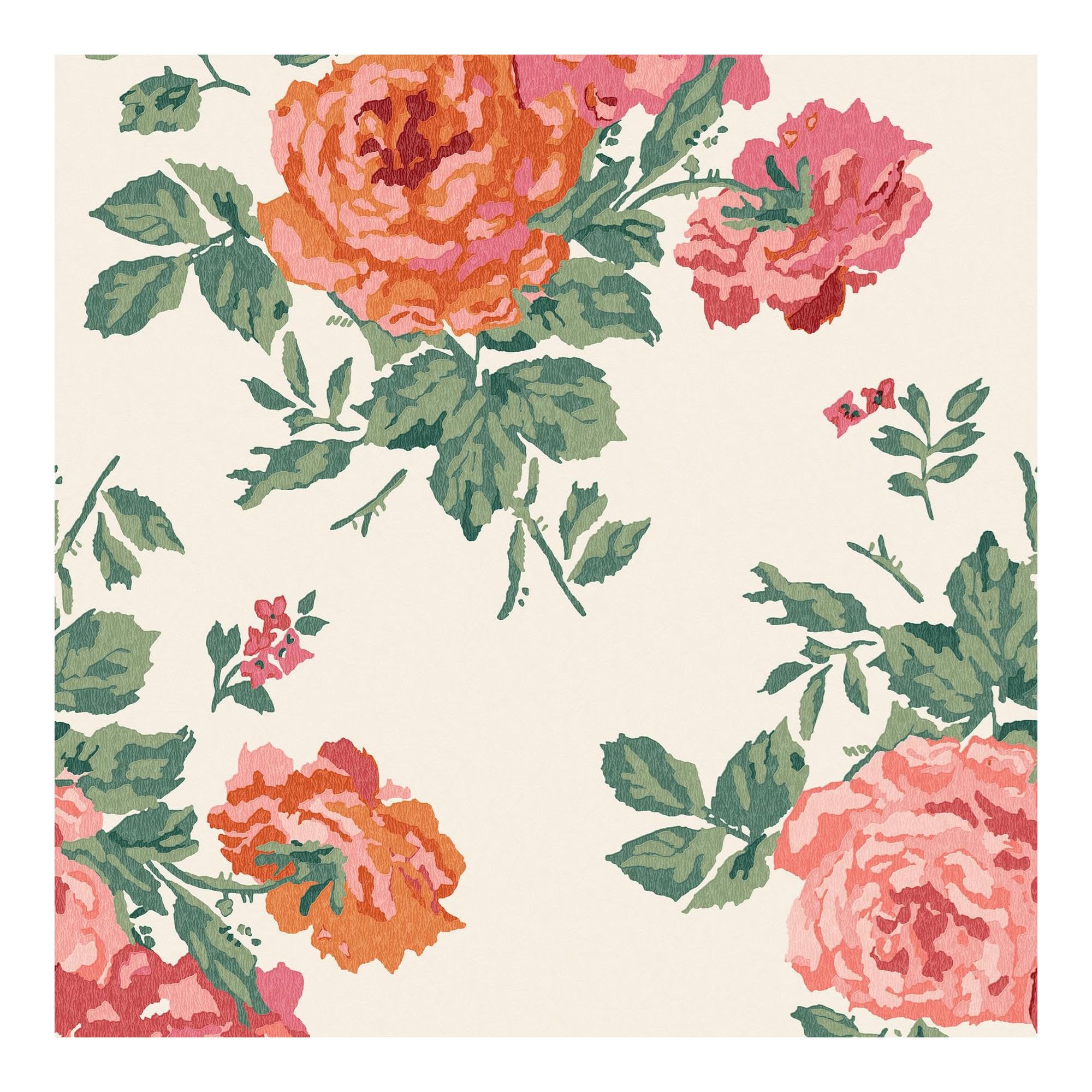 Graham & Brown Cath Kidston Archive Rose Pink Blooms Floral Wallpaper | Paste the Wall Application | Pink Floral | Eco-Friendly