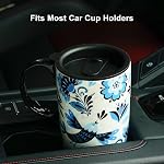 Topadorn Mug de voyage en céramique avec limace, 17oz Blue Bird Folk Art tasse à café, Grande tasse en céramique avec poignée, Micro-ondes & Coffre-fort pour lave-vaisselle, boîte cadeau incluse