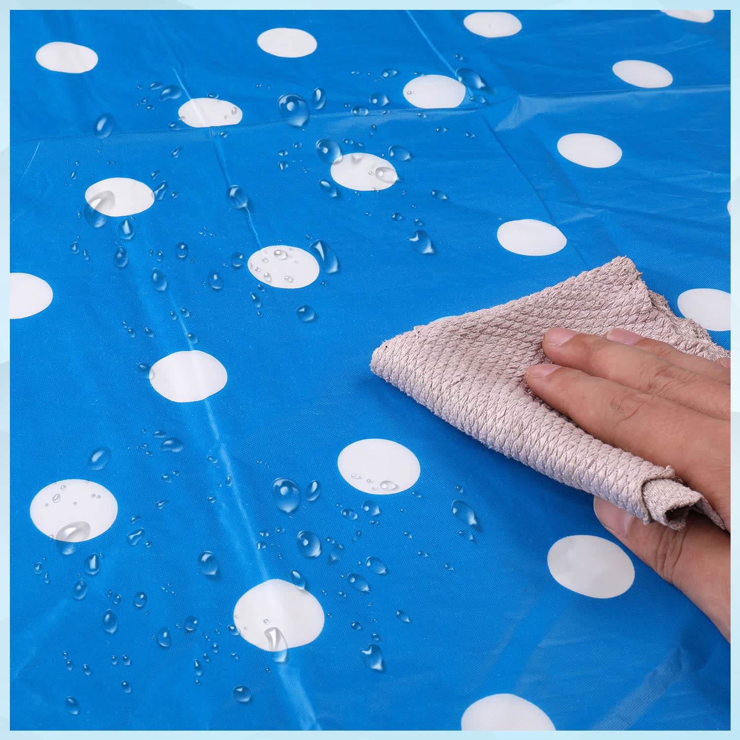 WedDecor Mantel Rectangular De Plástico Con Lunares Negros Y