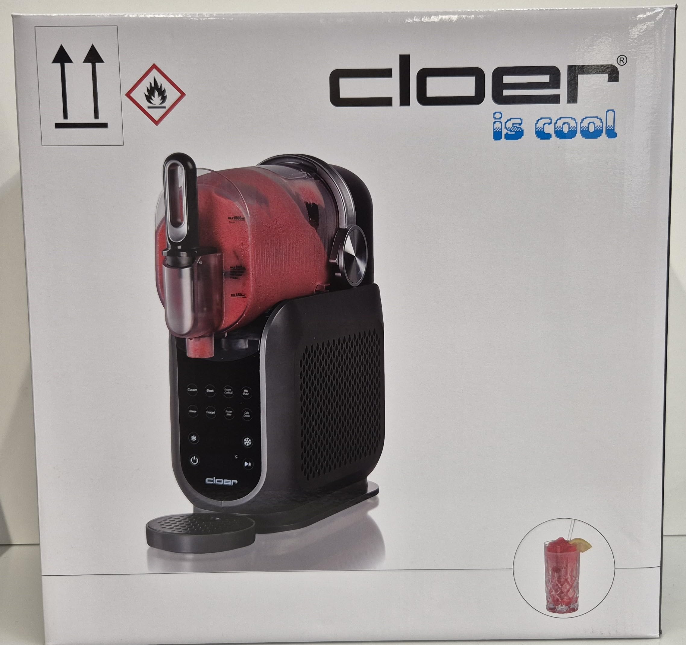 Cloer 9960 Macchina per granite fino a 2,5 litri, 6 programmi, Slush Ice, frozen cocktail, milkshake, frappé succhi, ghiacciati bevande fredde, regolazione individuale, facile pulizia, timer 12h