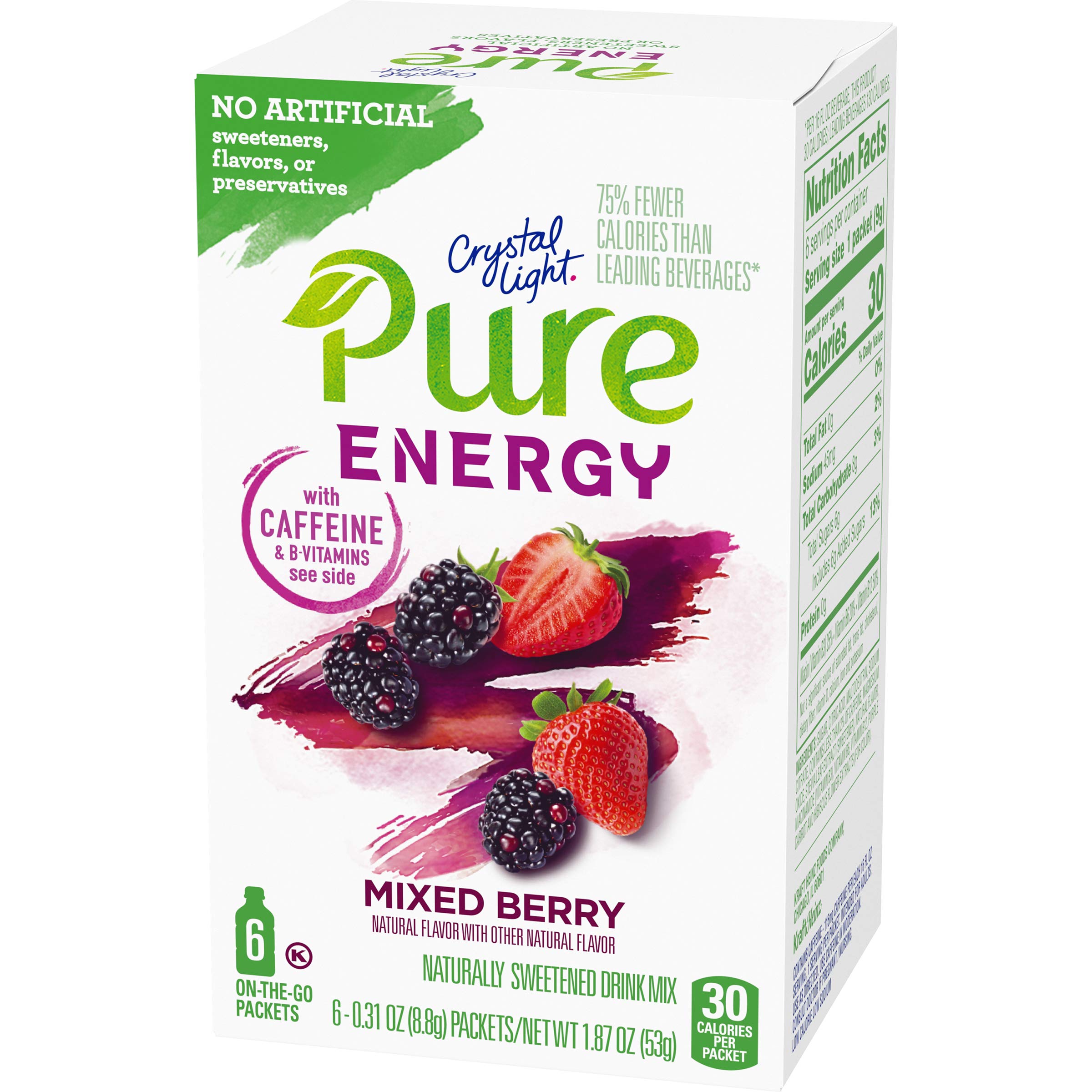 Buy Crystal Light Pure Energy Mixed Berry Naturally Flavored Powdered