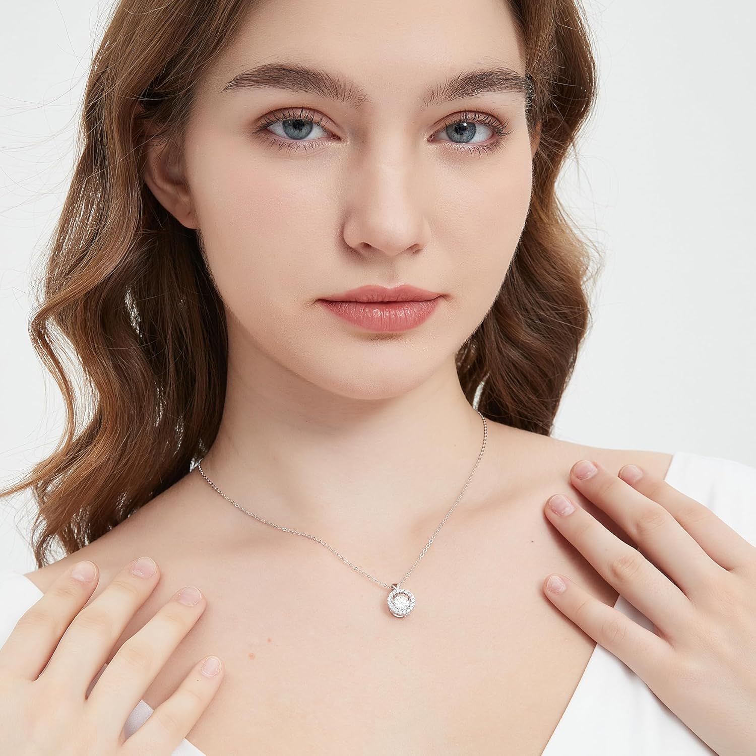 Moissanite Necklace for Wife Valentine Gifts, Sterling Silver You Are My Sunshine Sunflower Heart Necklaces for Women, Dancing Halo Pendant Moissanite Jewelry for Anniversary Sunflower Gifts - Image 2