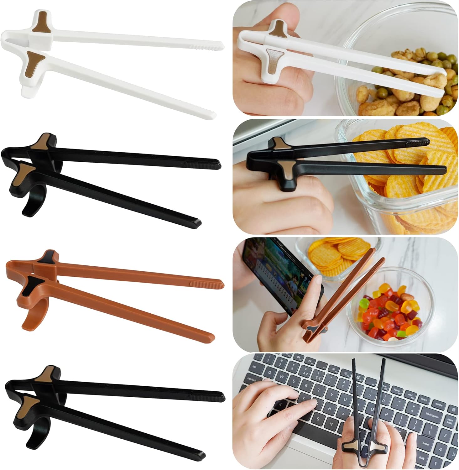 SXNHAFA 4pcs Finger Chopsticks for Gamers Gaming