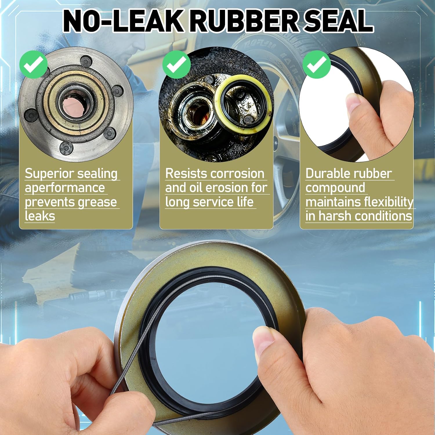 1.719''I.D x 2.565''O.D Trailer Axle Hub Wheel Grease Seals with Cotter Pins | 4-Pack Double Lip Grease Seals Fits 3500lb #84 Lube Axle, 171255TB, 010-019-00 Dexter, 473336, Spindles Hub Wheel