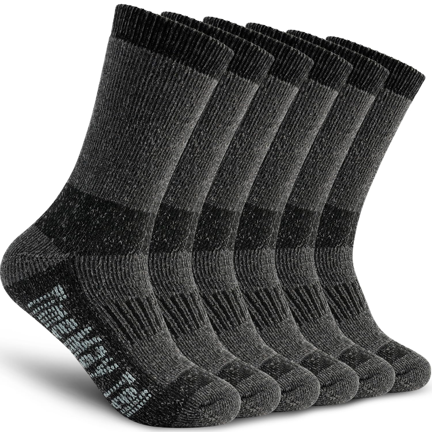Time May Tell Mens Merino Wool Hiking Cushion Socks Thermal Warm Crew Winter Boot Socks Pack (2/4 Pair,6-13 Size)
