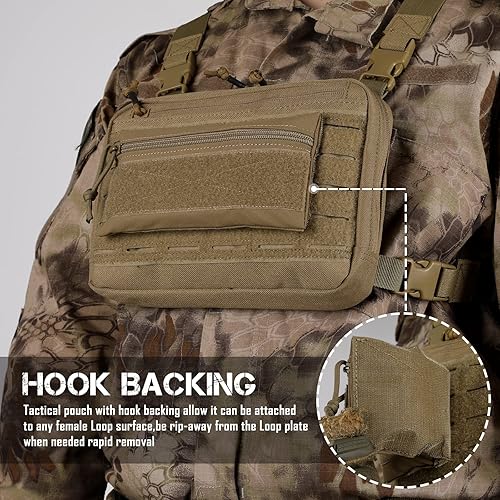 Miniatura 3 de WYNEX Bolsa táctica con cremallera, bolsa de inserción EDC organizador de utilidad administrador de almacenamiento de accesorios de bolsillo bolsa