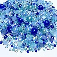 Vista 20 de Tingoons - Diamantes de imitación mixtos con parte trasera plana de 0.76 a 0.39 pulgadas, perlas semicirculares para manualidades, vasos, zapatos