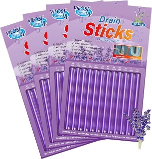 VILOSI Drain Cleaner Sticks Deodorizer Sticks for Drains As Seen On Tv, Non-Toxic Enzyme Formula to Eliminate Odors Prevent Oil Accumulation and Blockage for Kitchen Bathroom Sink (Lavender)