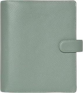Filofax Norfolk Organizer, A5 Size, Sage - Soft, Full-Grain Leather, Six Rings, Week-to-View Insert, Multilingual (C022637)