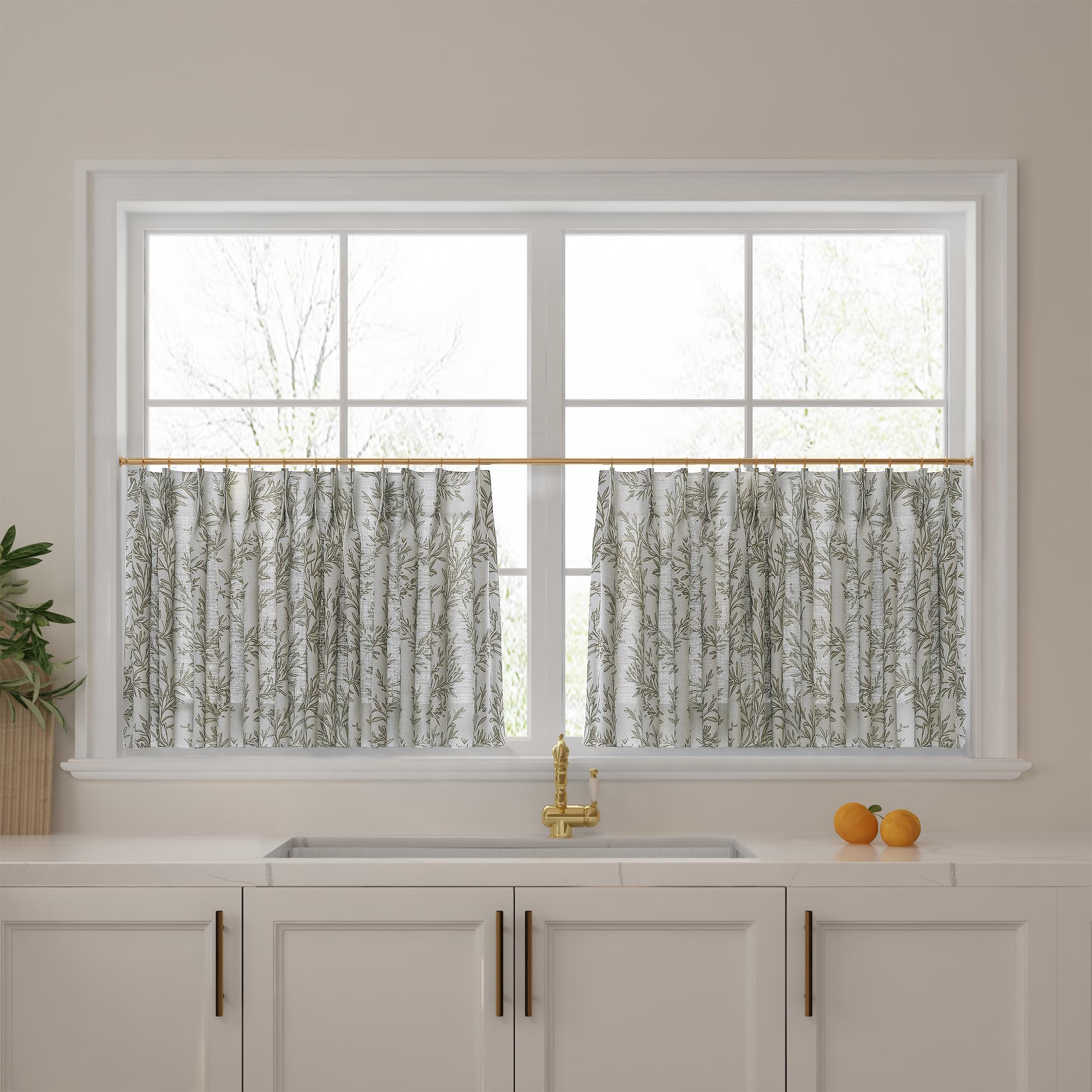 Amazon.com: TWOPAGES Pinch Pleat Cafe Curtains 36 Inch Long