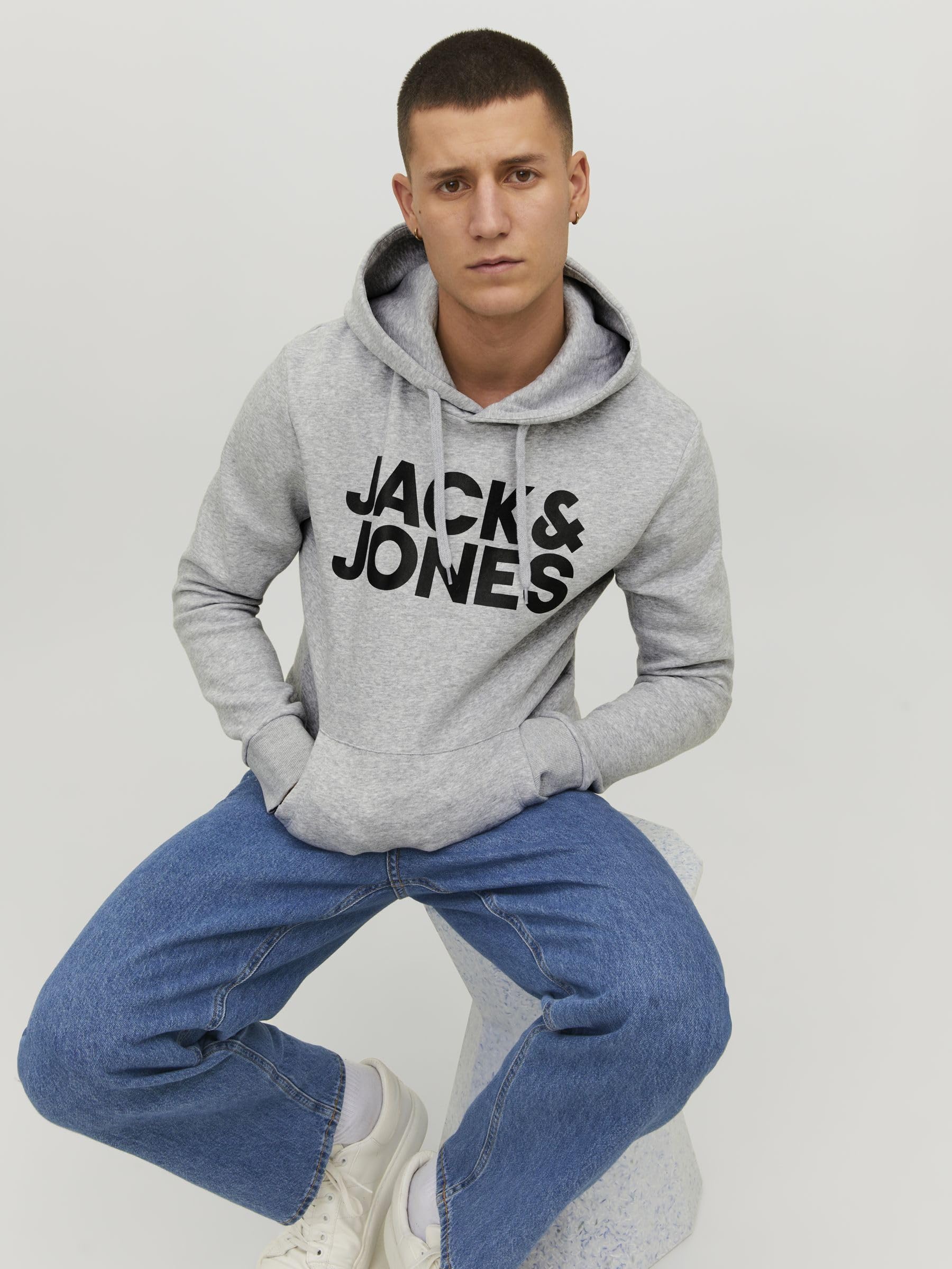 Jack & Jones Jjecorp Logo Sweat Hood Noos Felpe con Cappuccio Uomo (Pacco da 1)