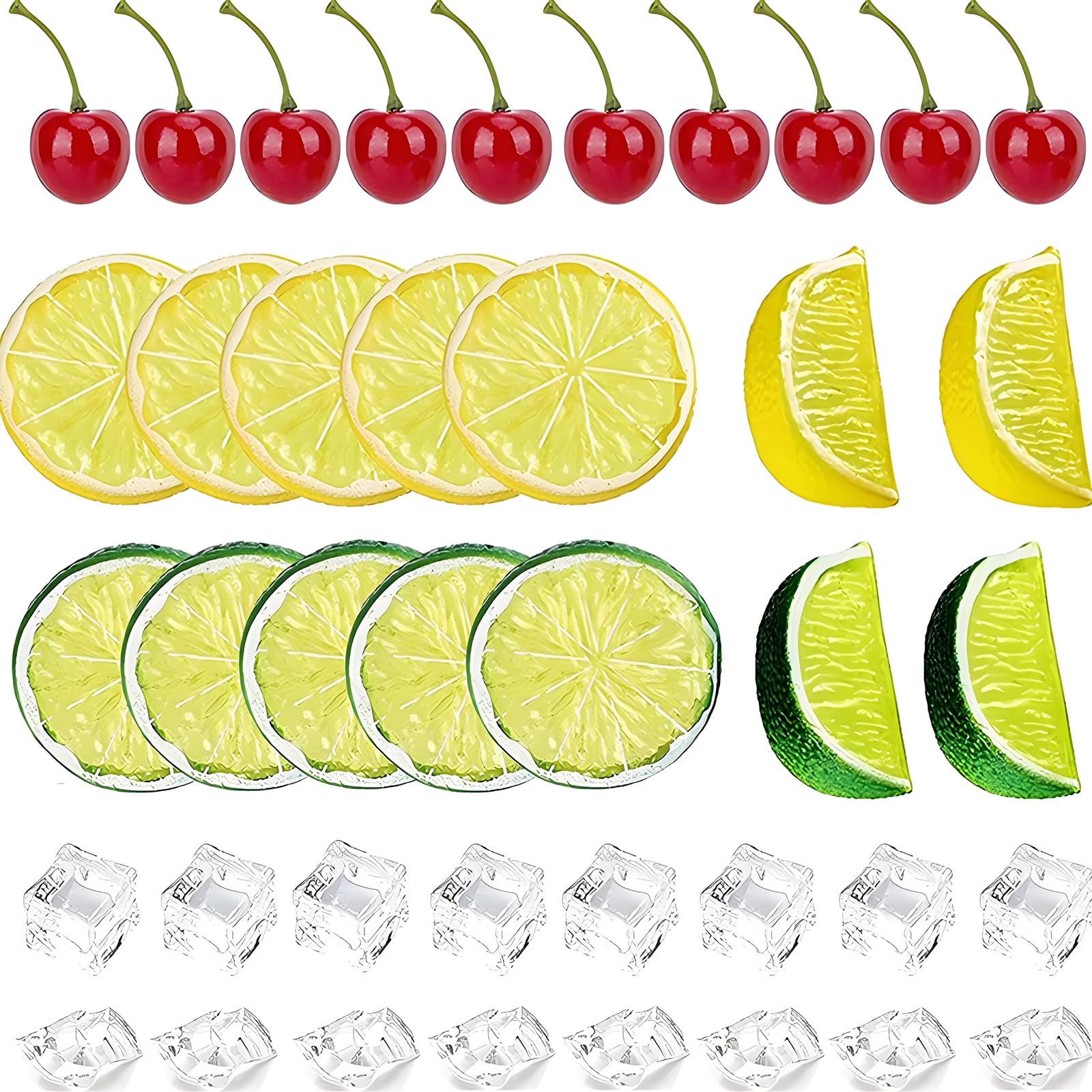Kaeltsyn Lemon and Cherries Fruit Models Simulation Slices Simulated Ornament for Photography Styling Fraudulent Lemon Slices