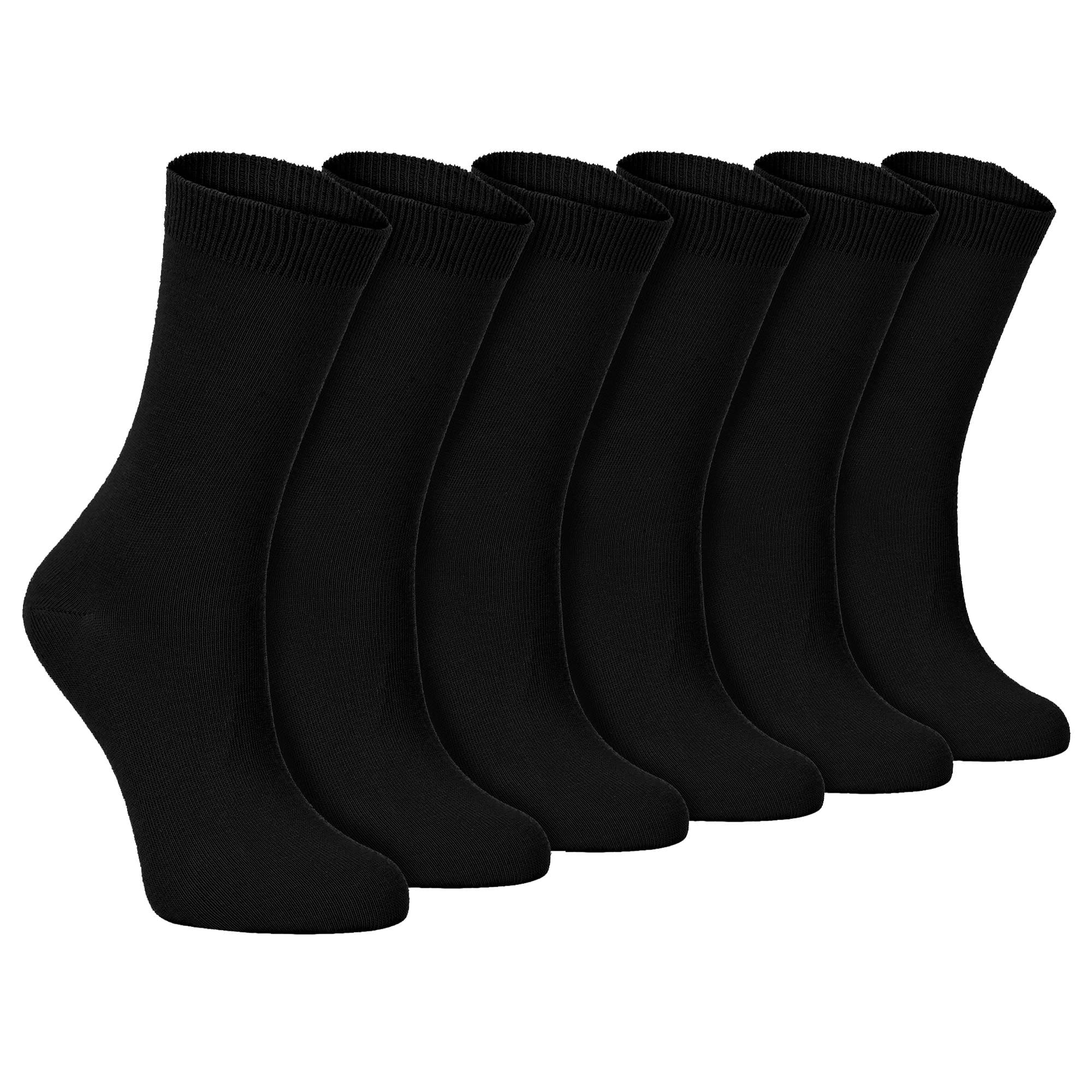 Sock Snob - 6 Pairs Ladies Thin Plain Coloured Cotton Rich Ankle Socks 4-7