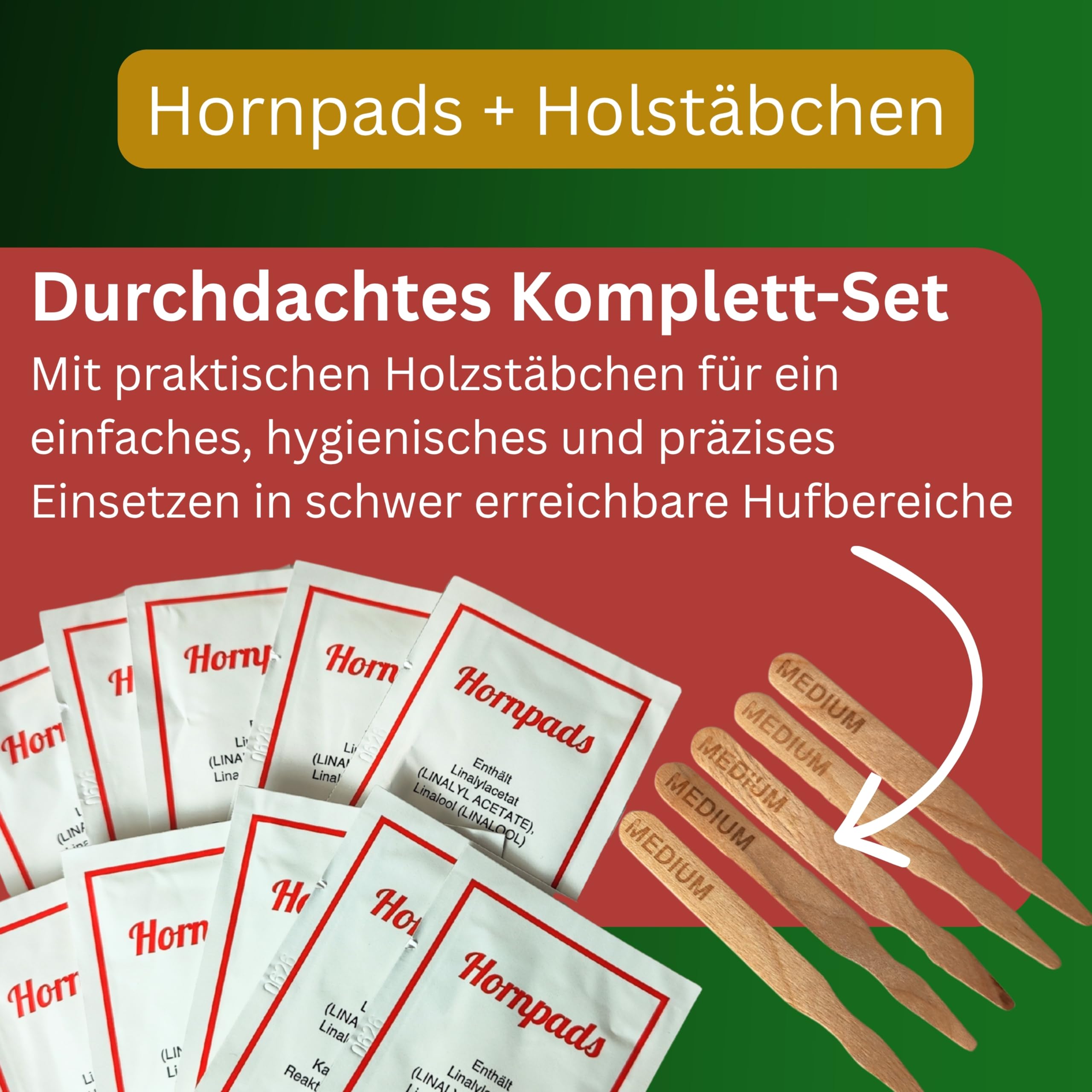 Hornpads Elite – Horn-Pads / Hufpflege Pads für Pferde – Premium Hufpflege bei Strahlfäule / Huffäule, Rissen & Spalten – Hufpads zur gezielten Anwendung im Strahl- und Hufbereich (Hufstrahl) (10)