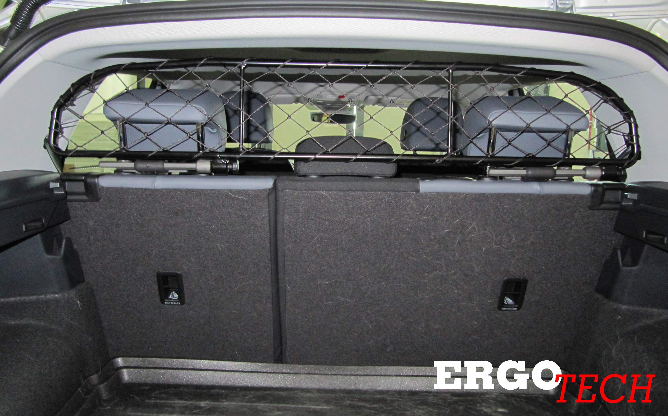 ERGOTECH Divisorio Griglia Rete Divisoria per Volkswagen T-Cross, RDA65-HXXS16, Trasporto Cani e Bagagli