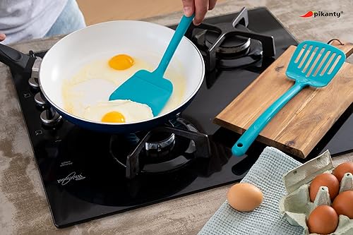 Vista 11 de Juego de 2 espátulas para cocinar. Ideal para utensilios de cocina antiadherentes. Ideal para voltear huevos, panqueques y más. Fabricado en Estados