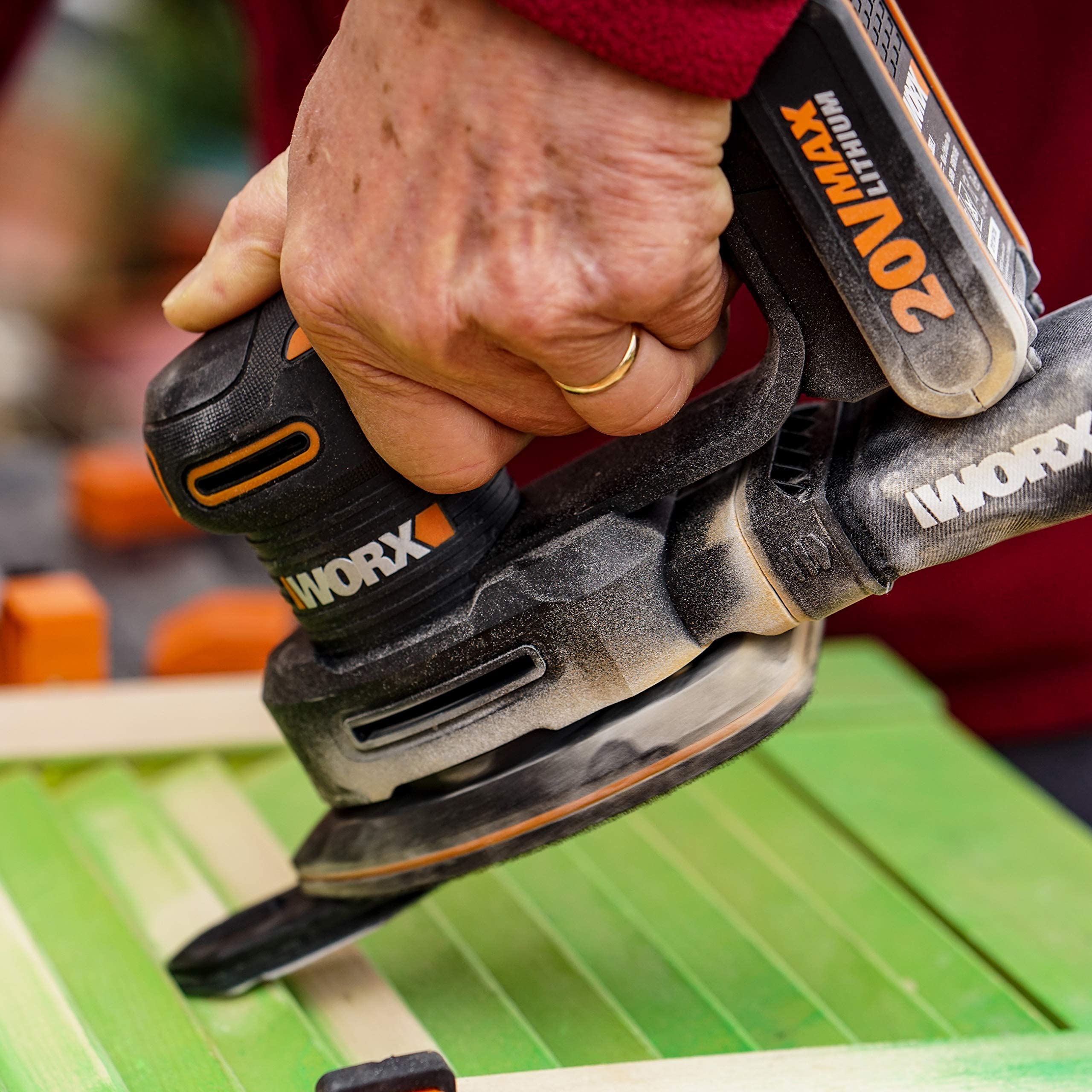 WORX WX822.9 Multilijadora 20V PowerShare - Sin batería ni cargador | Sistema recolector de polvo | sistema de fijación por velcro | ajuste fácil y rápido