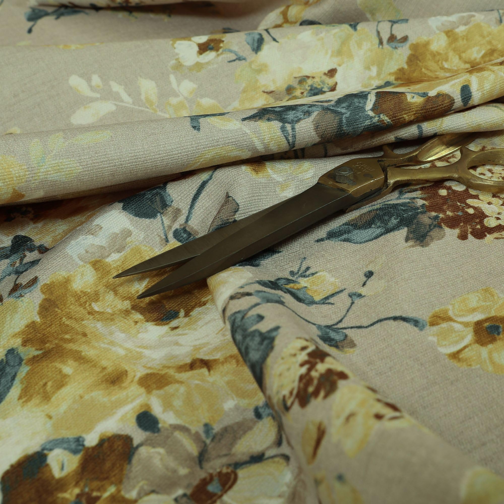 Redbrick Mill Fabrics Flame Retardant Floral Pattern Yellow Colour for Blinds Sofas Curtains Upholstery Fabric for Sale by The 1 Metre (Per Metre) — image 1