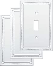 Franklin Brass W35058V-PW-C Classic Beaded Single Switch Wall Plate/Switch Plate/Cover (3 Pack), White - coolthings.us