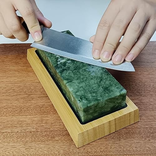 Miniatura 3 de Piedra de afilar de pulido de gran tamaño, grano 10000 # afilador de cuchillos piedra de afilar final pulido fino piedra aceitosa verde natural para