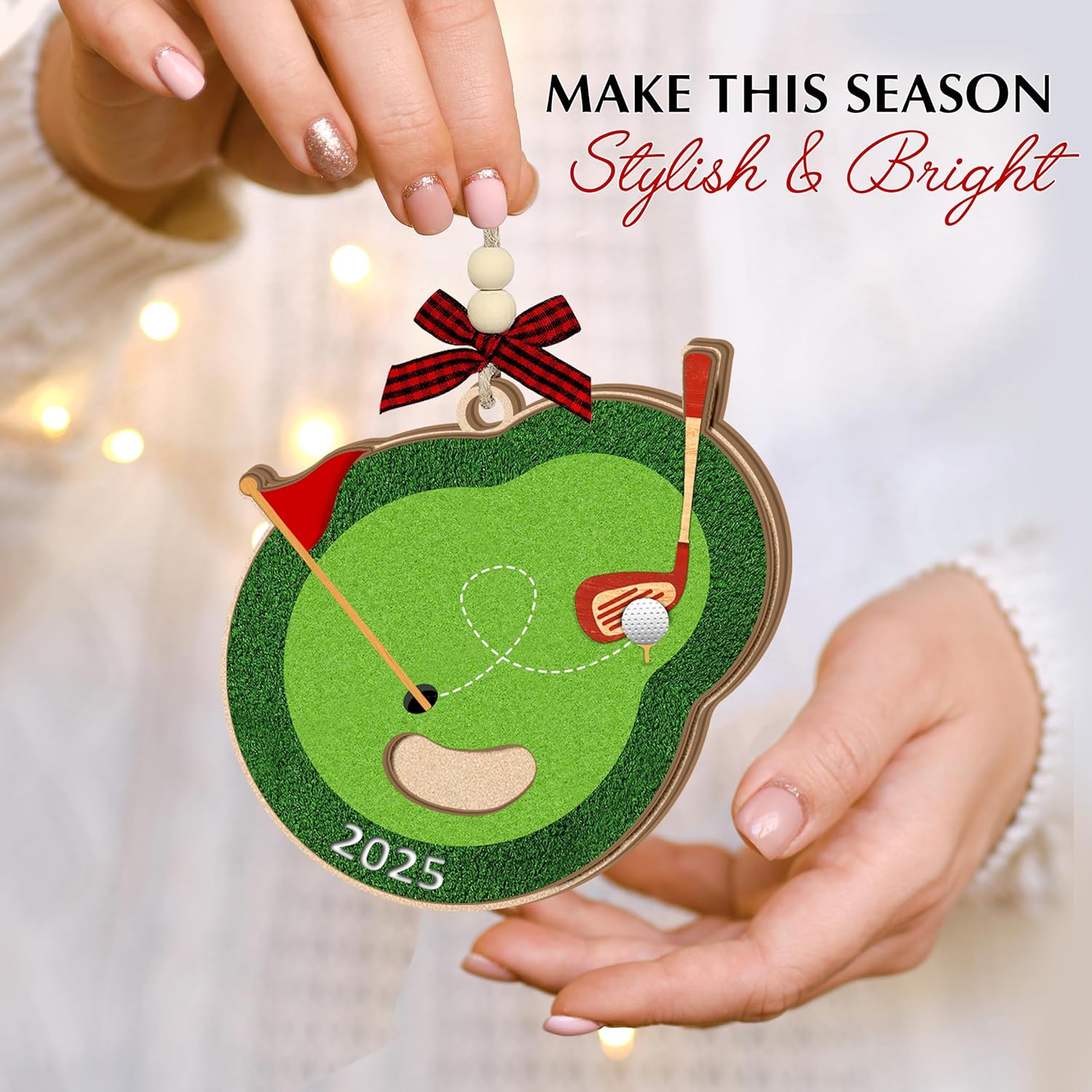 Golf Christmas Ornament 2025 - Sports Gifts for Golfers, Family, Friends, Wooden Christmas Ornaments Tree Decor - Golf Gifts for Men, Dad, Husband, Boss, or Friends, Sports-Themed Holiday Decor - Image 6