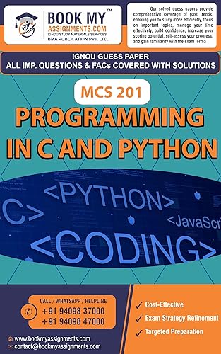 IGNOU MCS 201 Programming in C and Python Study Material For IGNOU Students (GUESS PAPER) Latest Edition
