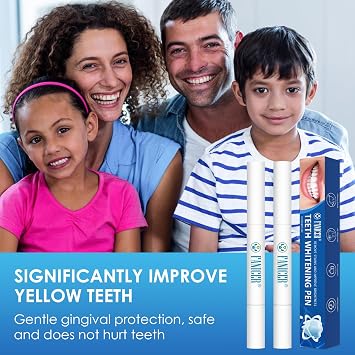 2 Pack Teeth Whitening Gel Pen, Effective Tooth Whitener Kit, Deeply Cleaning Brightening for Dental Brightening, Quickly Removes Teeth Stains, Freshen Breath