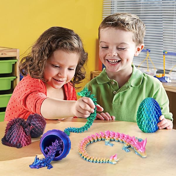 3D-Gedruckter Drache (28,5 cm) mit Drachenei – Ostern Spielzeug und Deko, Ostergeschenke Kinder, Laserviolett - 2
