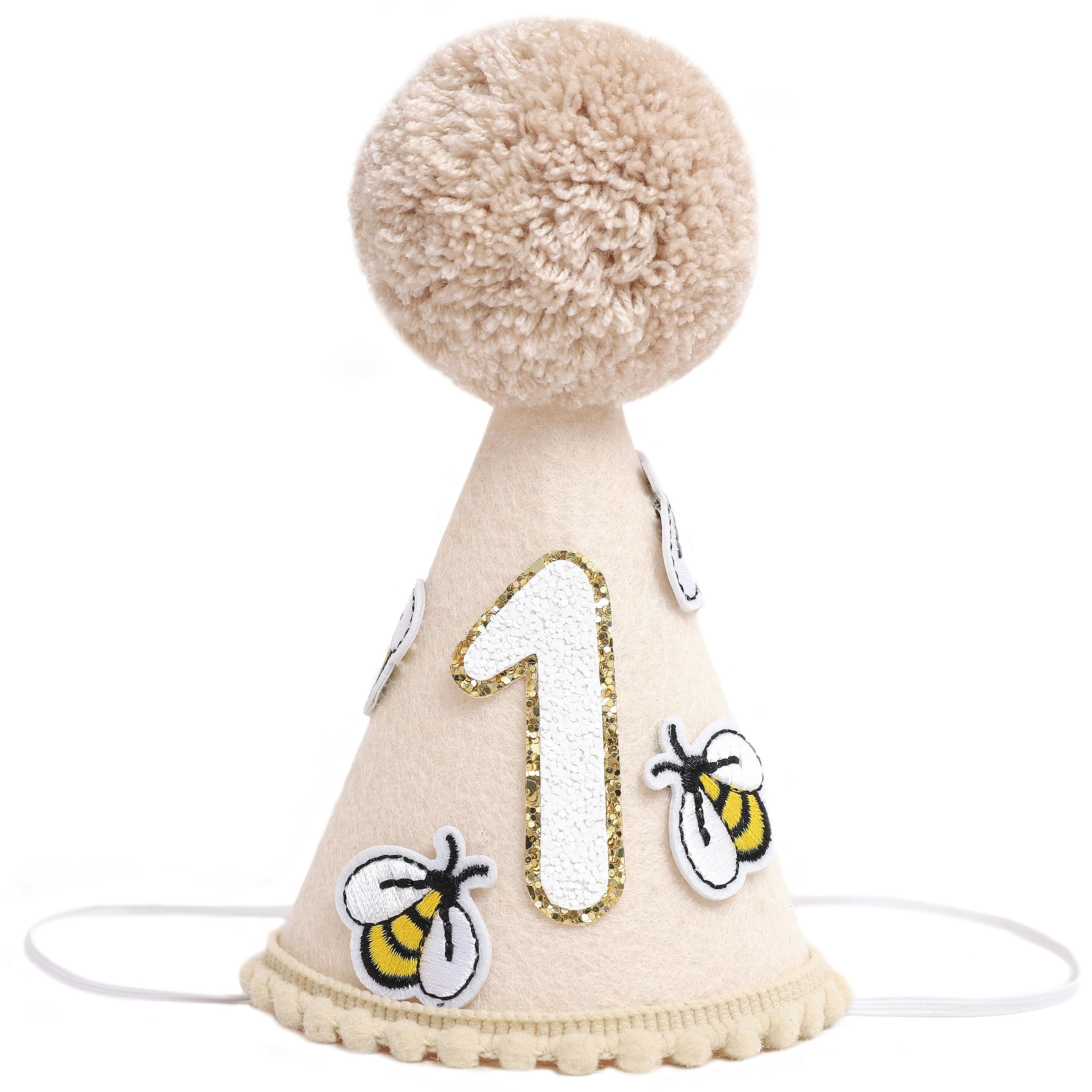 Bee-Themed First Birthday Decorations for Baby Boy - Yellow Crown, Hat, and Photo Props