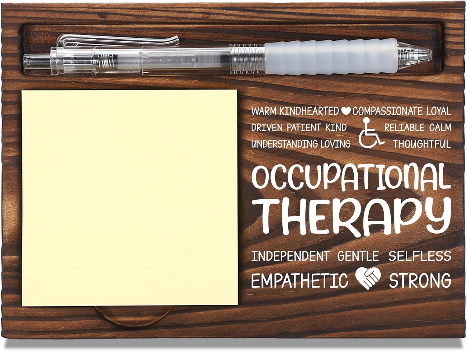 Vet Tech Appreciation Gifts, Thank You Gift for Veterinary Technician, Veterinary Tech Office Coworkers Staff Appreciation Gifts, Sticky Note Holder Wooden Notepad & Pen Holder 6.5" x 4.7" - FTA274