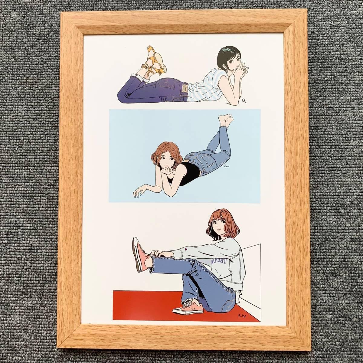 Amazon.co.jp: □江口寿史『ジーパン女子 EDWIN』B5サイズ 額入り 貴重