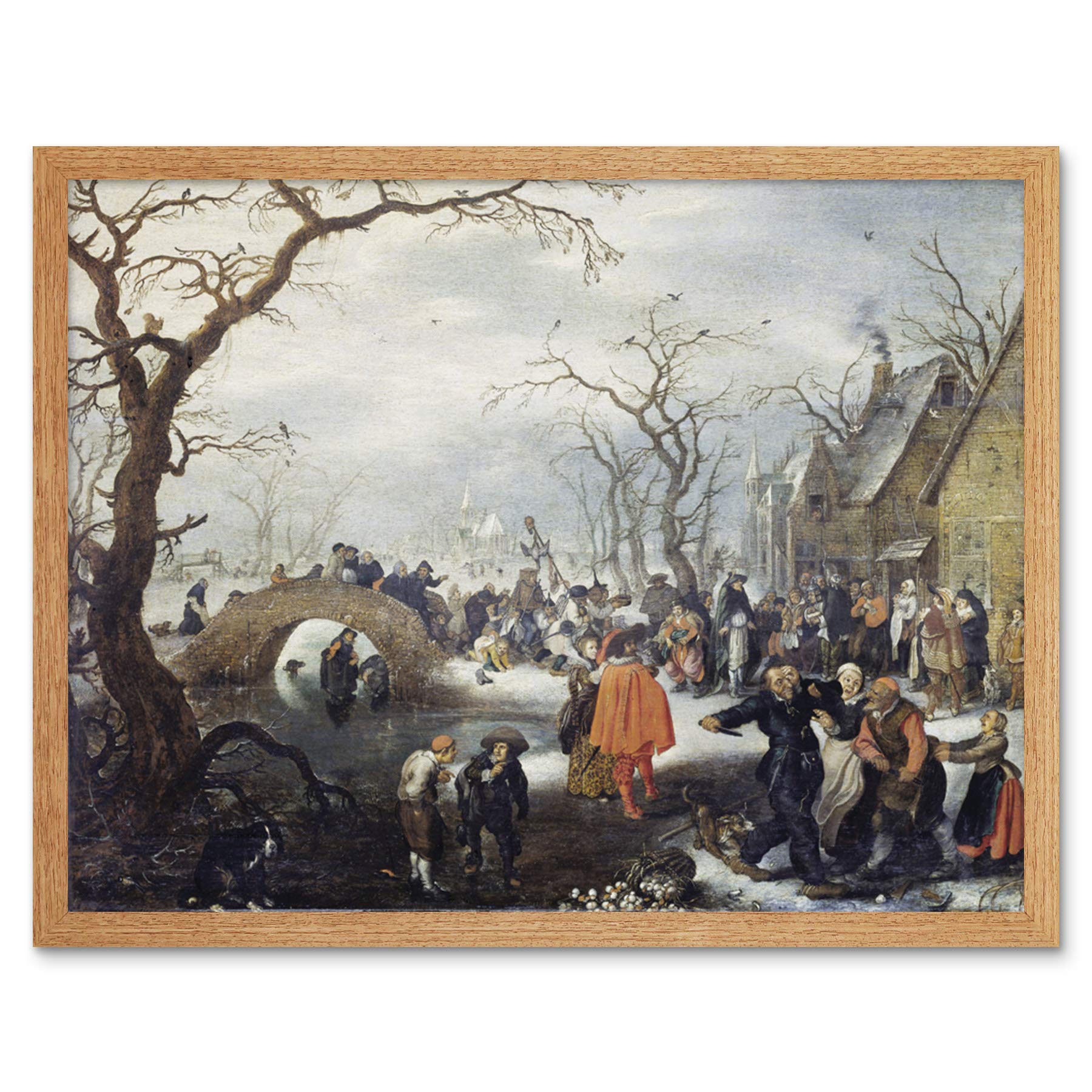 Artery8 Van De Venne Shrove Tuesday In Country Painting Art Print Framed Poster Wall Decor 12x16 inch