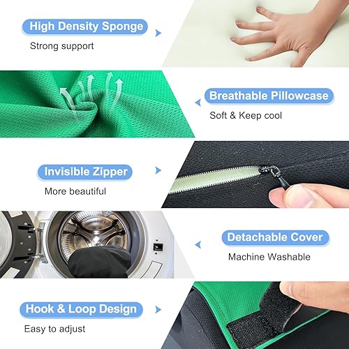 Miniatura 13 de Almohadas de elevación de piernas, almohada de pie, protectores de talón para úlceras por presión, después de la cirugía, hinchazón de pies