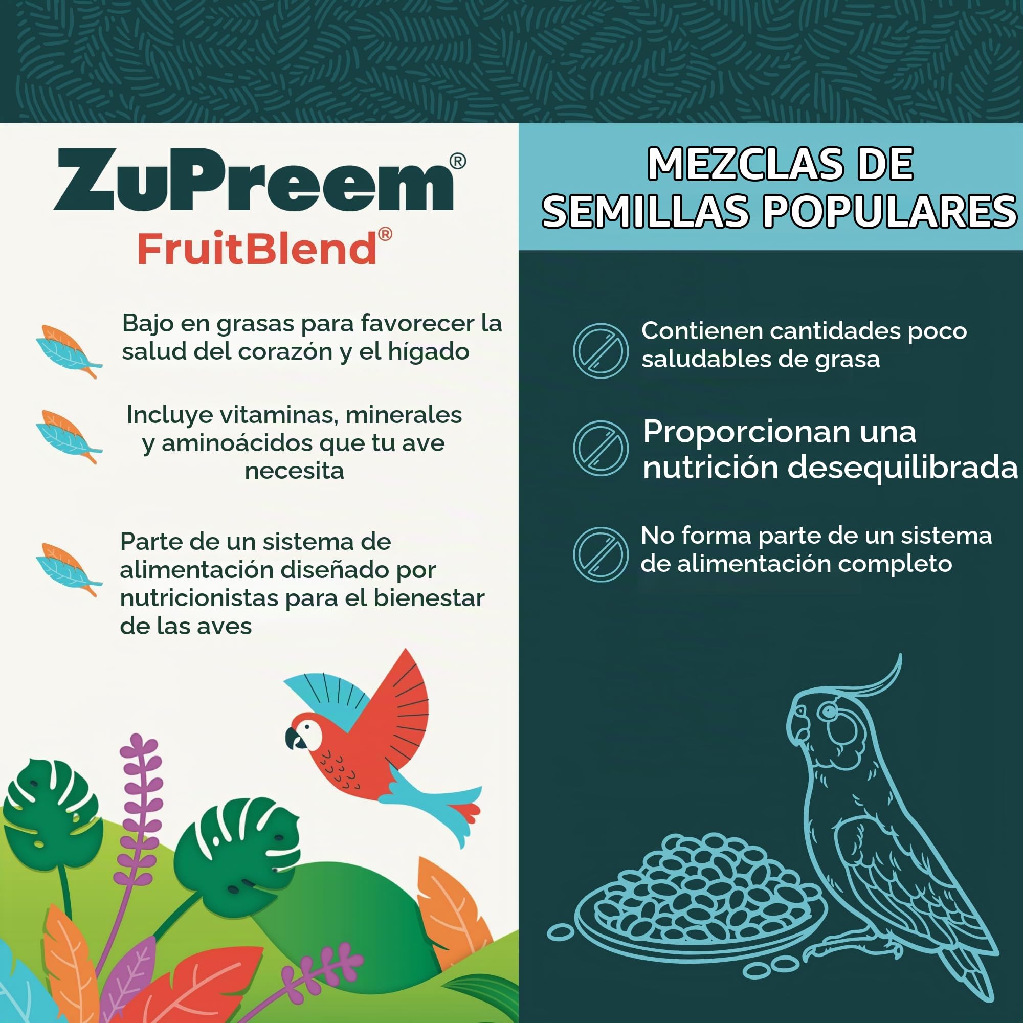 Zupreem Multifrutas Alimento para Aves de Compañía - Frutas y Vitaminas - Pienso para Pájaros Indicado para Agapornis, Cacatúas NINFA, Cotorras Argentinas y Otros Pájaros Medianos - 7,5 kg