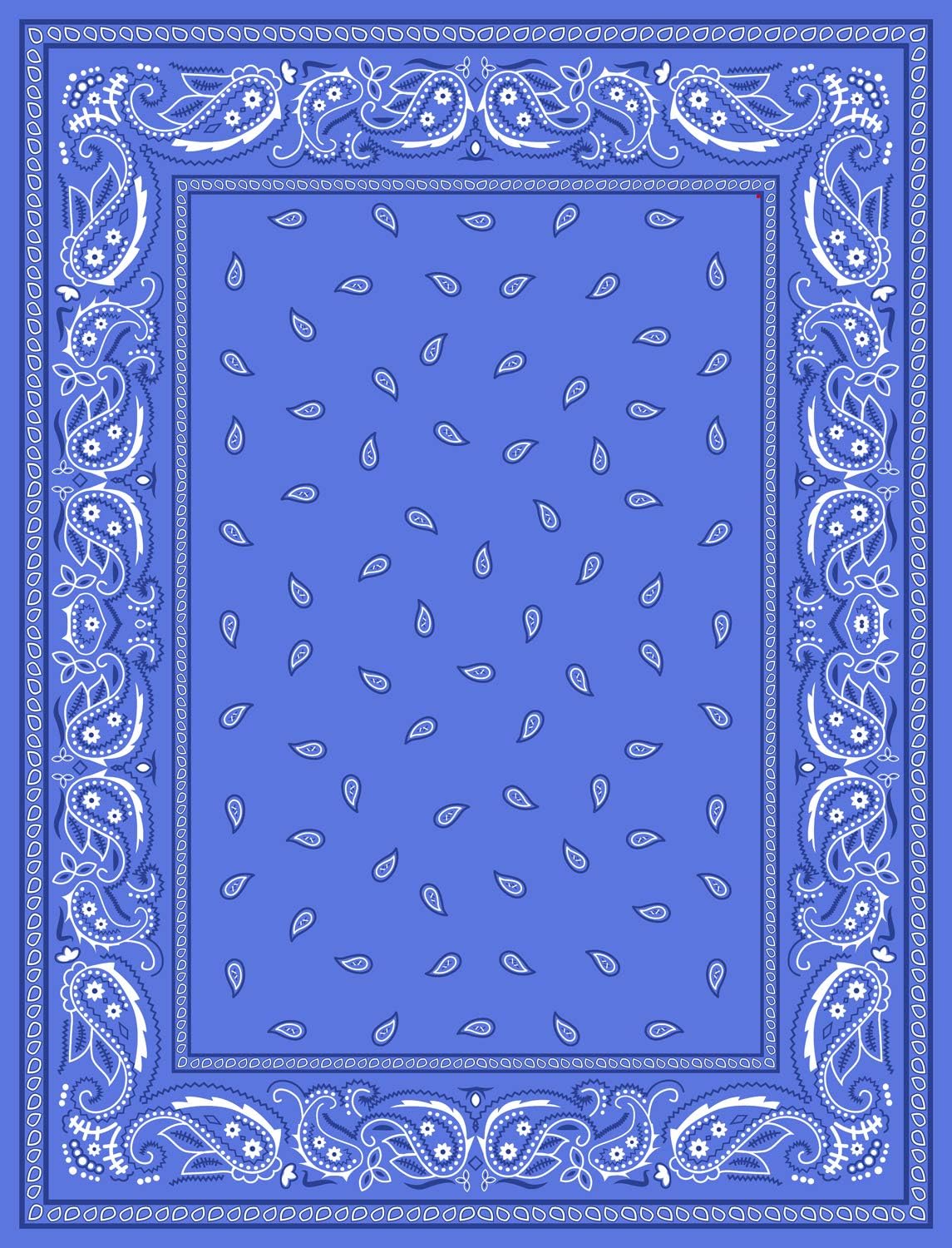 Bandana Blue Velour Beach Towel for Two 58x74 inches