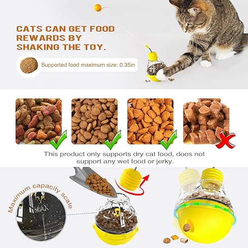 Miniatura 5 de devlasba Juguetes interactivos de comida para gatos de interior, rompecabezas de alimentos, juguetes de ejercicio para gatos pequeños de interior,