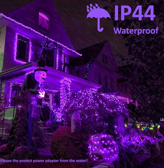 BrizLabs Purple Halloween Lights, 78.74ft 240 LED String Lights with Timer, Plug in Halloween Purple Mini Light Connectable, Outdoor Waterproof Tree Light for Indoor Outside Decor