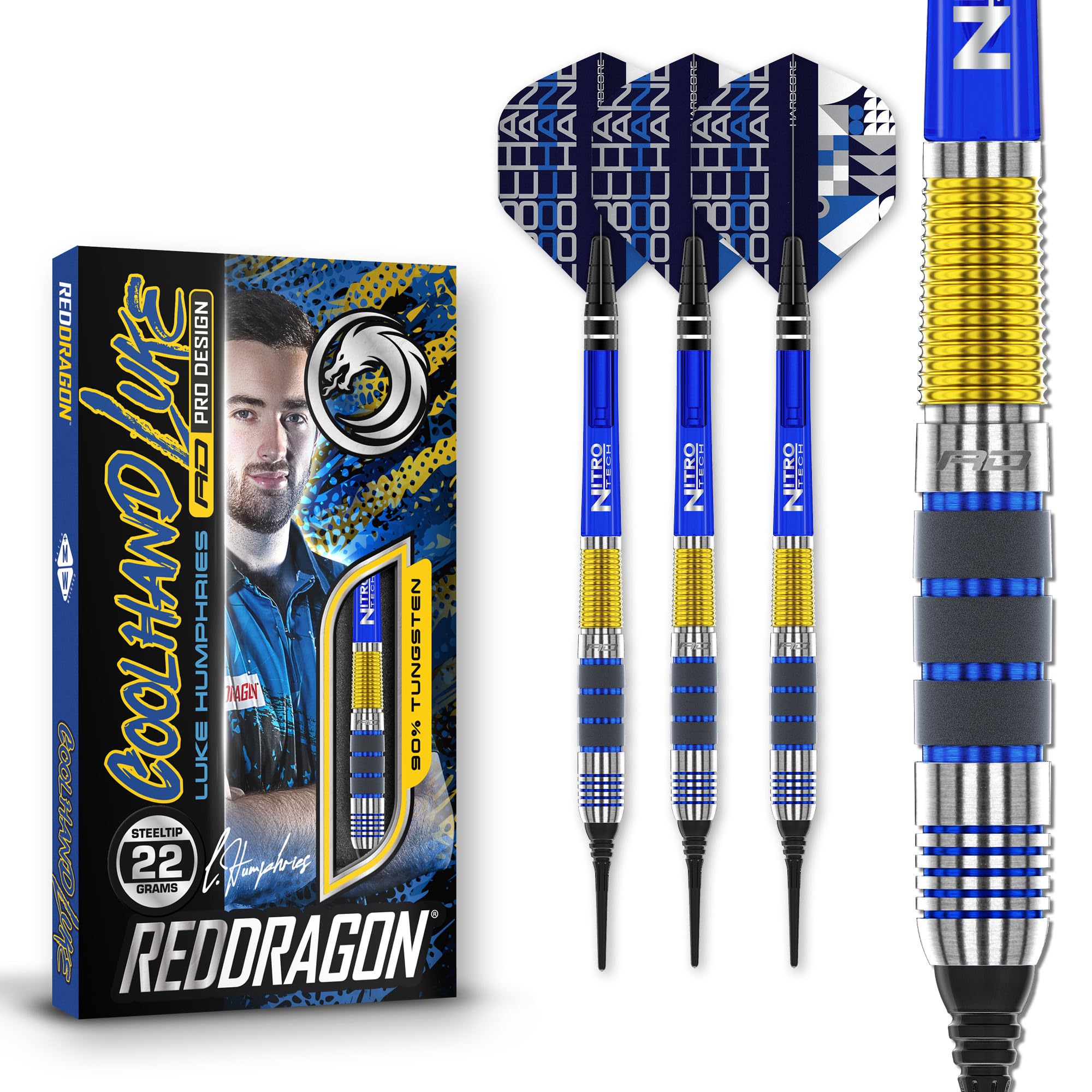Red Dragon Luke Humphries 18 Gram Professional Tungsten Darts Set