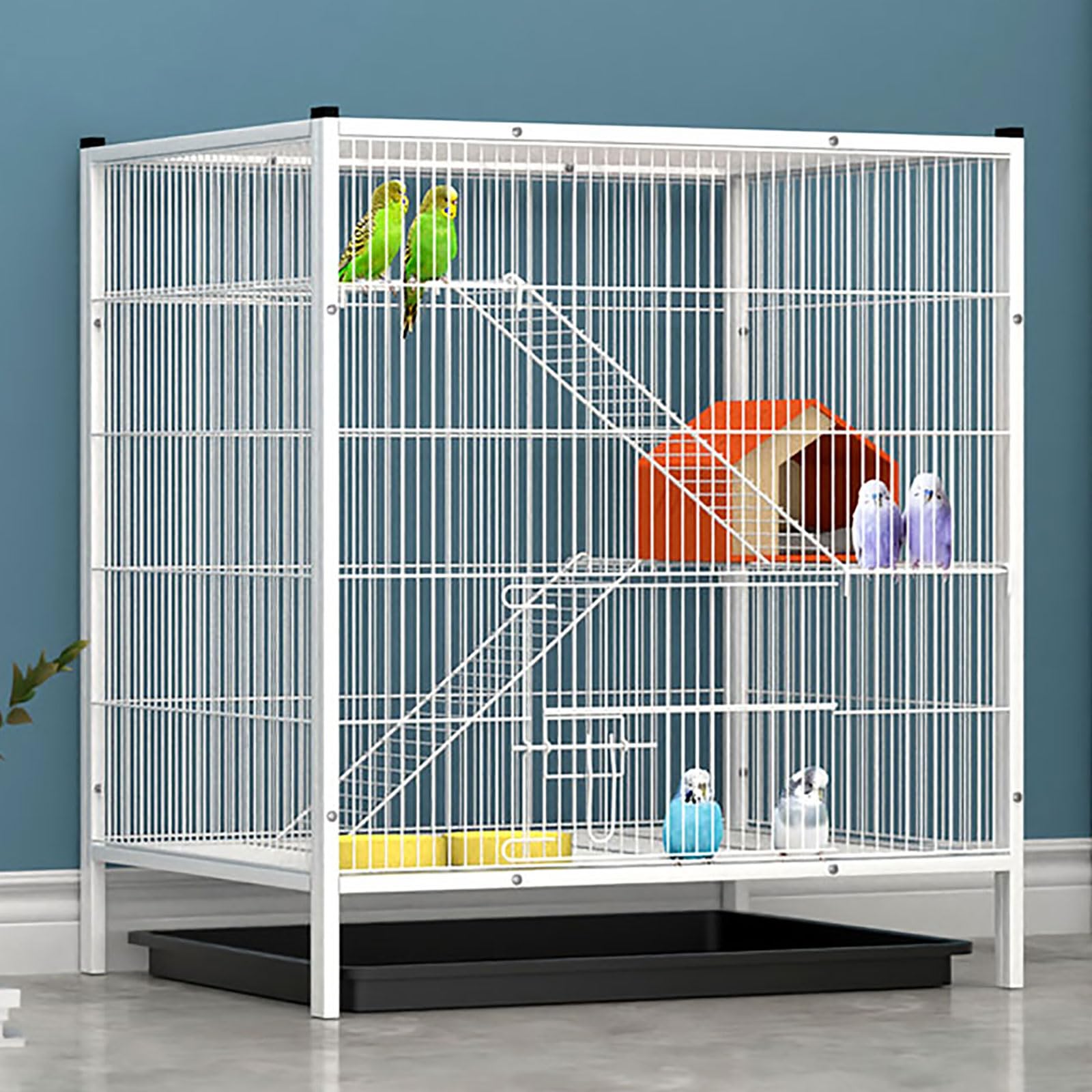 HTTGDGDH Bird Cage Parrot Parakeet Bird Cage With Removable Tray For Canary Parakeet Cockatiel Lovebird Finch Small Parrot Budgies Travel Bird Cage,72x54x80cm