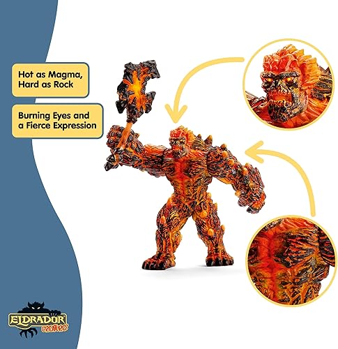 Miniatura 8 de Schleich Eldrador Eldrador Creatures figuras de acción para niños y niñas de 7 a 12 años ólem de lava con arma