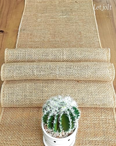 Miniatura 2 de Letjolt Camino de mesa de arpillera de 72 pulgadas, camino de mesa de yute rústico, decoración de mesa de yute tejido de yute