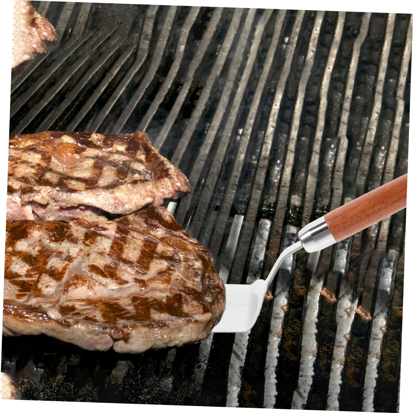 Ciieeo 4stücke Edelstahl Grillspachtel Mit Holzgriff Hochwertiger Pfannenwender Für Steak Pfannkuchen Und Pizza Hitzebeständig Rutschfeste Oberfläche Spülmaschinengeeignet