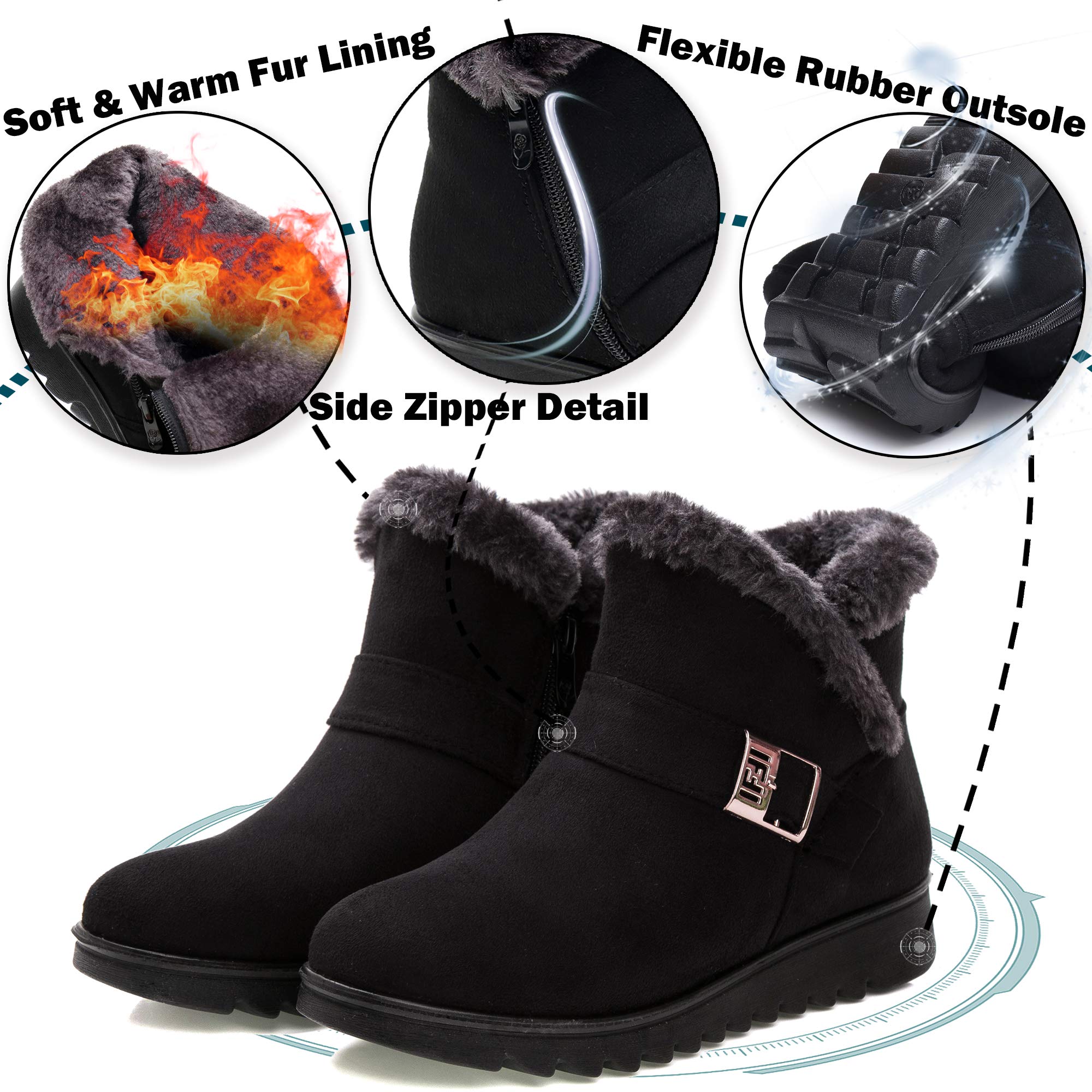 Vunavueya Stivali Donna Invernali Scarpe Stivaletti da Neve con Imbottitura Calda Stivali alla Caviglia Caldi Boots Scarpe 35-41.5