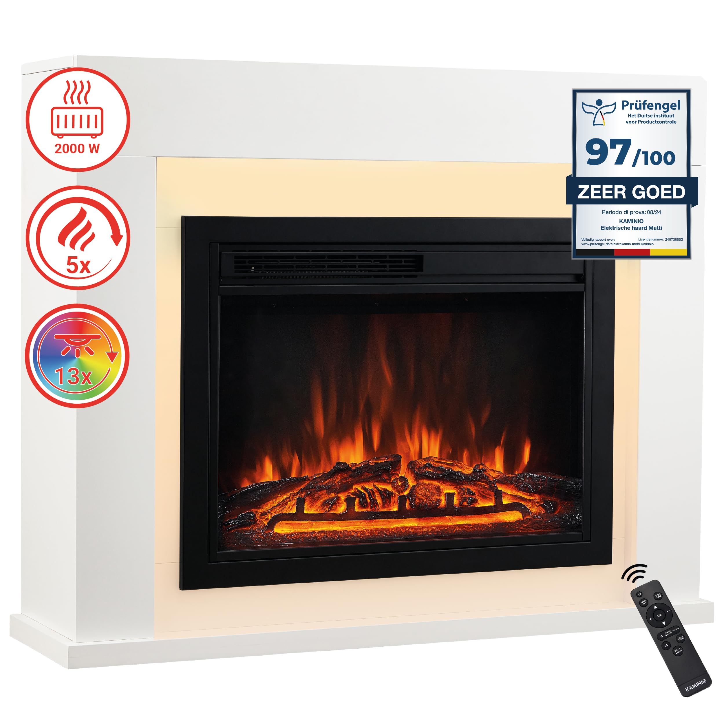 MATTI Electric Fireplace with Heater Review: Beste Keuze? 2 KAMINIO elektrische kachel met haardeffect