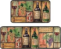 Vista 17 de Apple - Juego de 2 alfombras de cocina para el piso, antideslizantes, lavables, absorbentes, de microfibra, tapete de cocina de manzana para delante