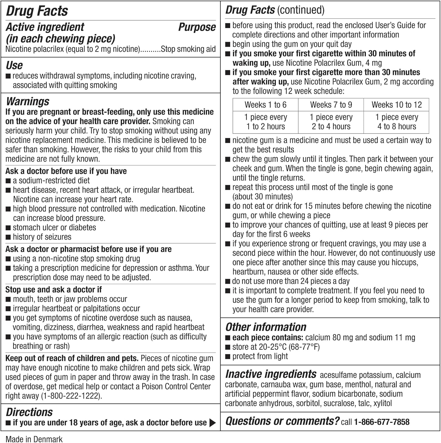 GoodSense Uncoated Nicotine Polacrilex Gum 2 mg (Nicotine), Arctic Mint Flavor, Stop Smoking Aid, 310 Pieces