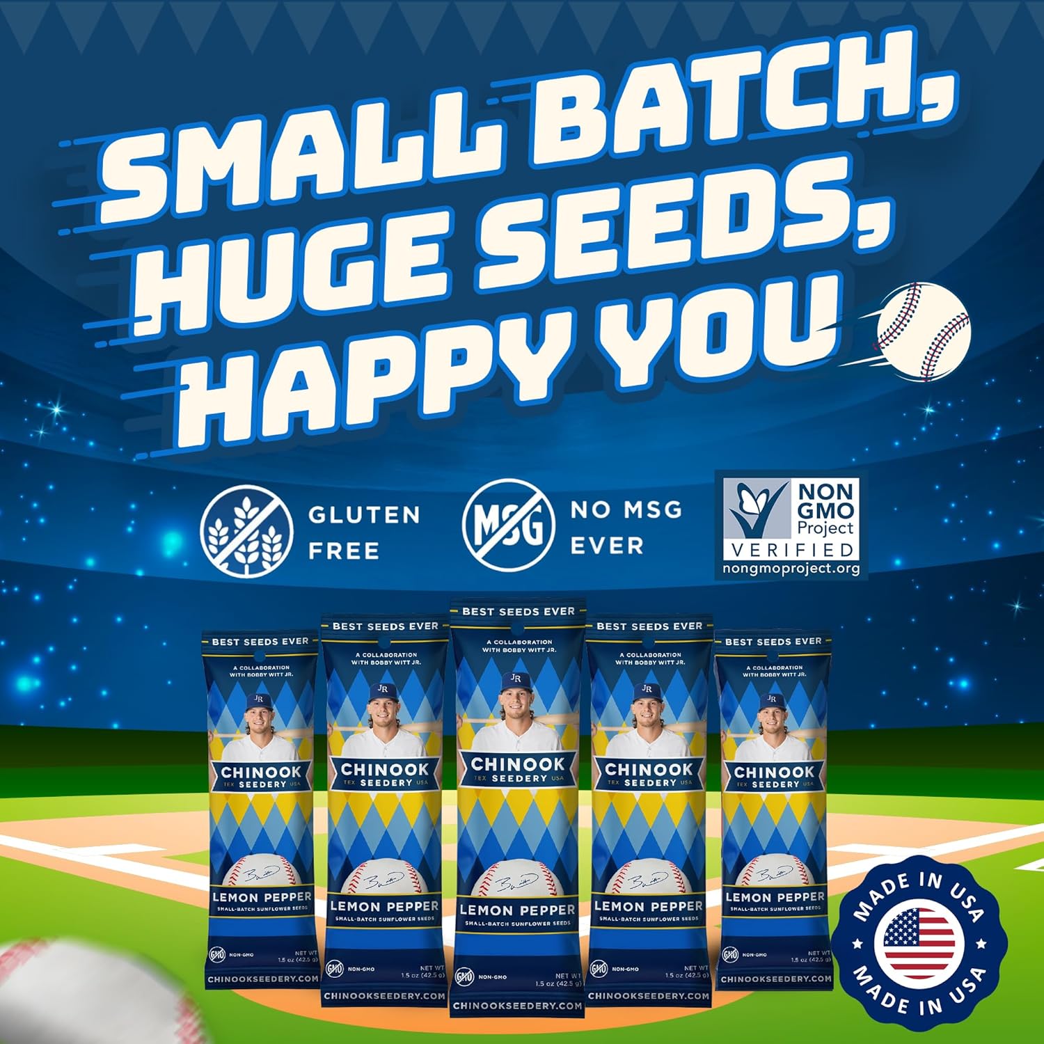 Chinook Seedery Low Sodium Sunflower Seeds – Lemon Pepper Flavor, Pack of 36, 1.5oz – Sunflower Seeds to Eat – Keto, Jumbo, Roasted, Baseball Snacks