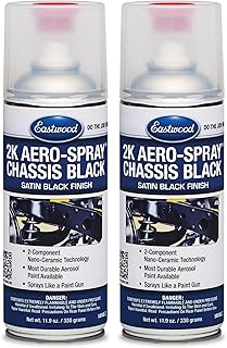 Eastwood 2K AeroSpray Chassis Black Satin Frame and Suspension Spray Paint | 12 oz Aerosol | 2 Pack