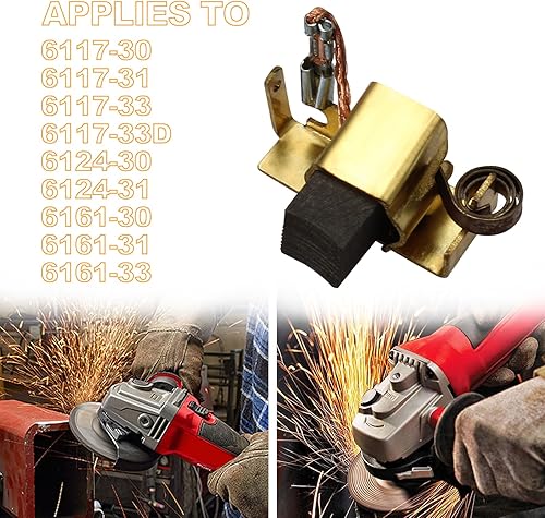 Miniatura 4 de Conjunto de cepillo de carbono 22-18-2250 se adapta a amoladora angular Milwaukee 6117-30, 6124-30, 6161-30 -2 piezas